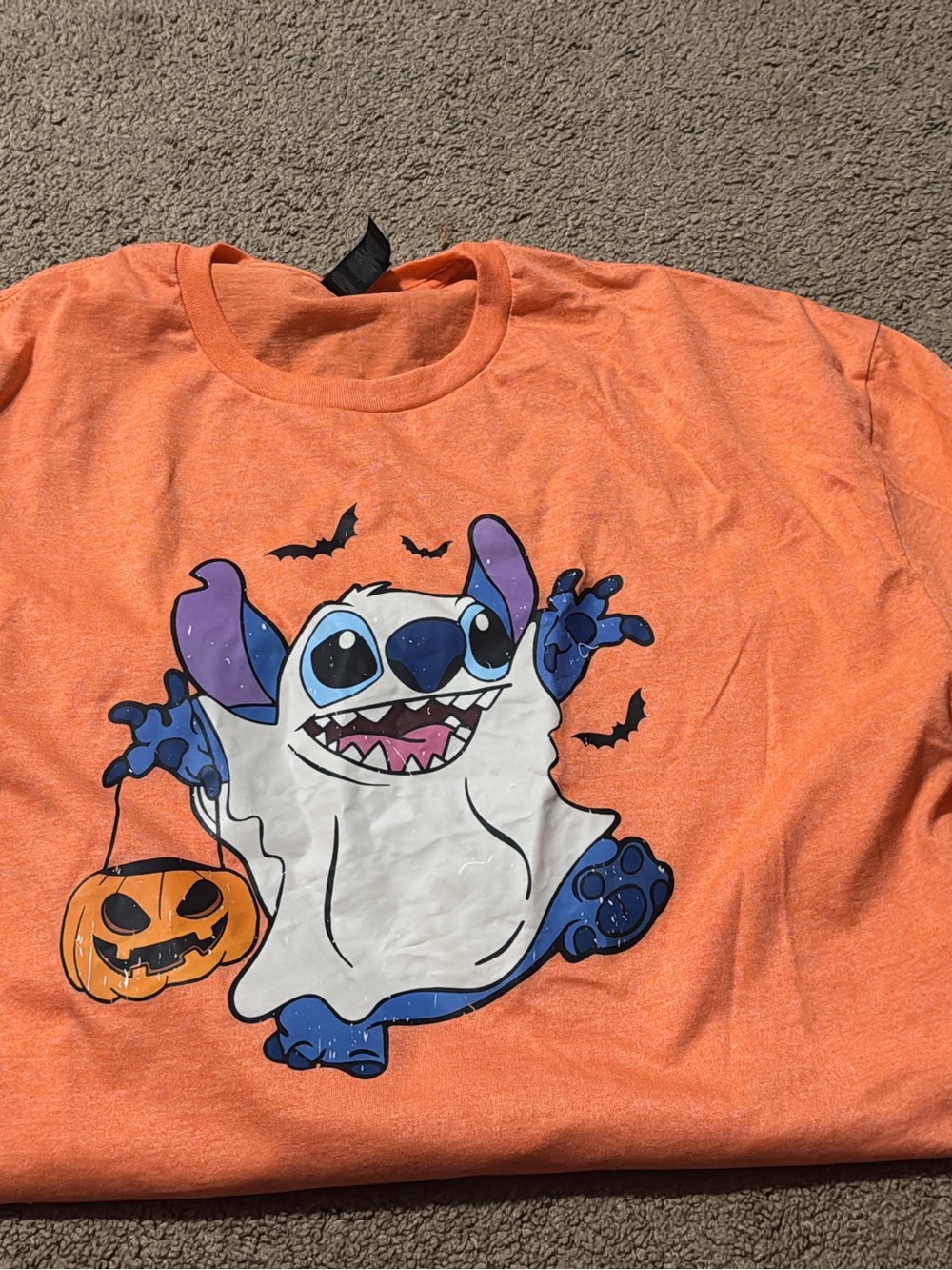 Halloween Stitch Graphic Tee - Orange